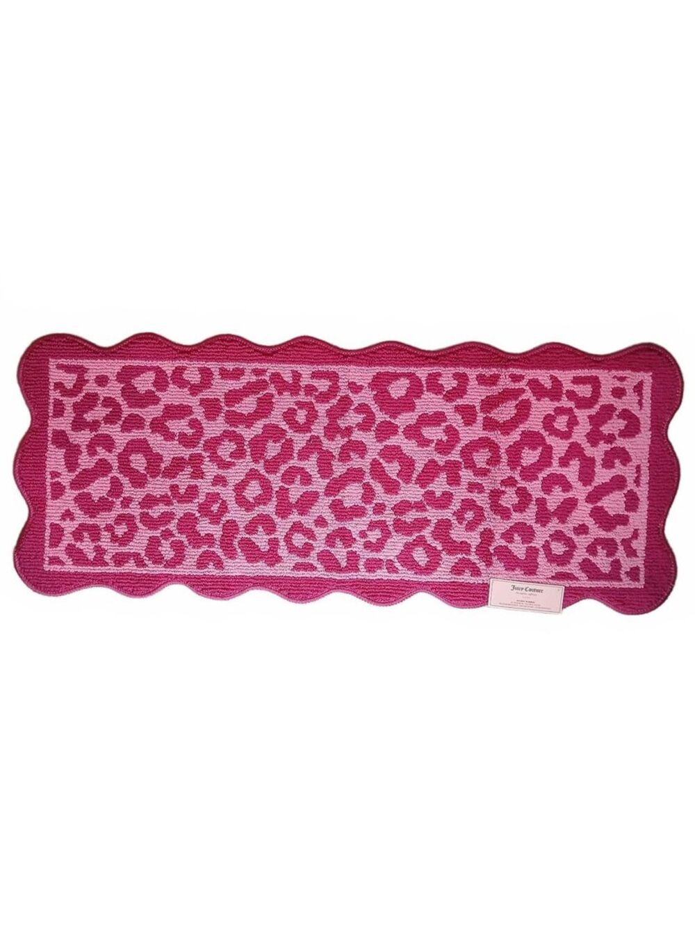 Juicy Couture Hot Pink Leopard Print Accent Runner Rug 20x48 Y2K McBling NWT